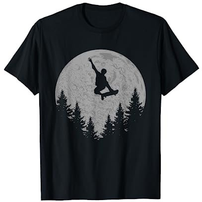 Skater Skateboard Stunt Mond Skater Geschenk T-Shirt