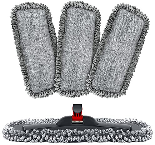 Homgif Microfaser Mop Pads, Vergrößert Verdickten Wischmopp Reinigung Pads, 17.3x7.4in Mikrofaser-Moppbezug, Waschbar Bodenwischer-Ersatzbezug Für Home Küche Wischer Bodenreinigung -2021 Upgraded