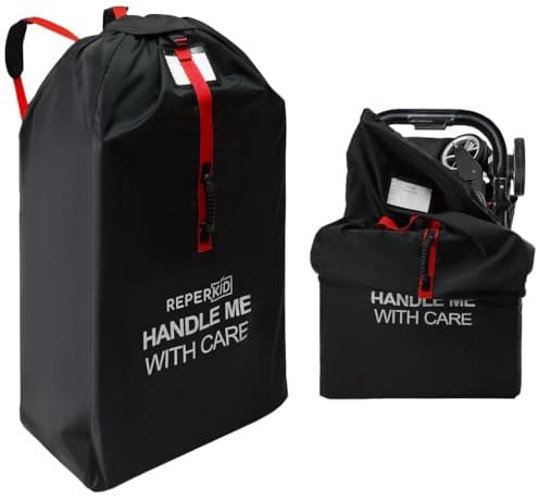 reperkid Hochwertige große Kinderwagen-Reisetasche für Flugzeuge – ideal für große/Einzel-/Doppel-/Jogging-Kinderwagen, langlebig, wasserabweisend mit verstellbaren Riemen