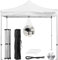 Gazebo Pieghevole da Giardino 3x3m, Alluminio, Impermeabile, Resistente ai Raggi UV, Chiusura a Fisarmonica, Altezza regolabile, Picchetti + Sacca Trasporto + Corde Incluse, Colore Bianco