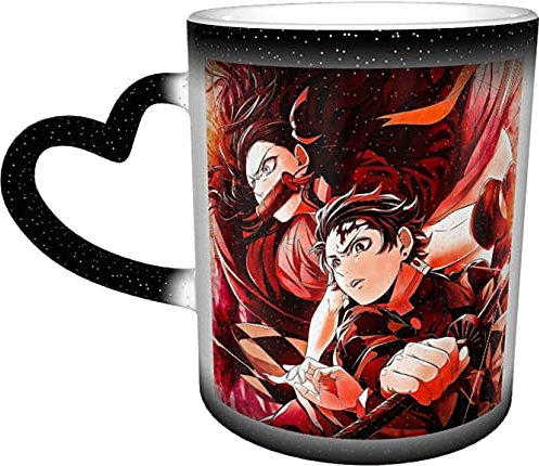 Mug à café en céramique avec motif anime Demon Slayer - Changement de couleur - Cadeau d'anniversaire pour garçon ou fille