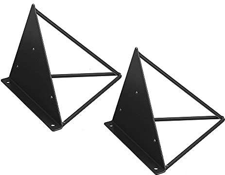 Hairpin Shelf Brackets Iron Hairpin Prism Wall Shelf Support for Living Room Garage(Black)