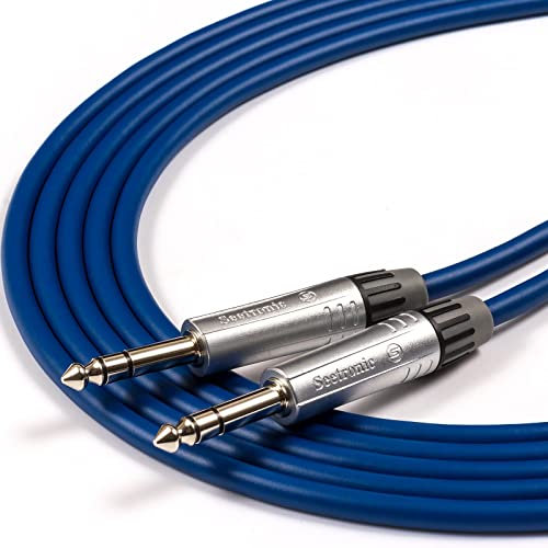 Copper Cables by designacable.com 10m - Blue Tourgrade Balanced TRS Jack to Jack Lead - Handmade in the UK using foxTWO Cable & Seetronic MP3X Jacks.