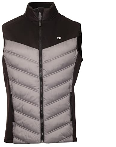 Calvin Klein Mens Frontera Moisture Wicking Full Zip Hybrid Golf Gilet