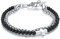 GAVU Herren Zweilagiges Armband Perlen Armband aus Mattem Onyx und Edelstahl mit Kreuz Charm