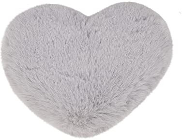 Damen Fell Tasche Herz Handtasche Plüsch Grau
