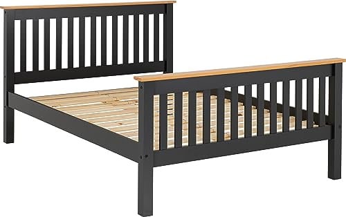 Seconique Monaco 5' King Size High End Bed in Grey/Oak Effect