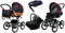 BabyLux Kinderwagen 4in1 mit Autositz für Kleinkinder – Kinderwagen für Neugeborene und Kleinkinder –– Baby Neugeborenen Kinderwagen – ISOFIX Autositzbasis – Max 15kg – Red Bow Silver Frame