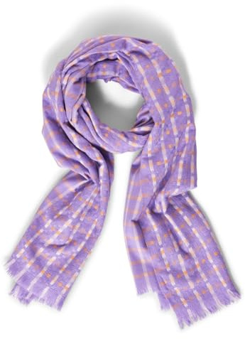 Street One Damen Schal Kariert, shiny lilac, A