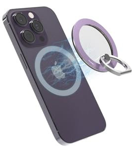 iRing Handyringhalterung Finger - Handyring Magsafe Kompatibel - 360-Grad-Drehung - 180-Grad-Neigungsfunktion - Violett