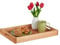 Relaxdays Plateau de Service, Bois Noyer, avec poignées, Bord élevé, H x L x P : 5 x 46 x 31 cm, Nature