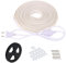 pcning COB LED Lichtband IP67 Aussen 2M 230V Direktanschluss mit Stecker Kaltweiss 6000K, 2 Meter LED Leiste Hell Wasserdicht Streifen (Kaltweiss, 2m)