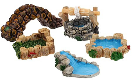 NUOBESTY 15 STK Antike Harzornamente Miniatur-glasornamente Gartenverzierung Aus Harz Mini-Bonsai-miniaturfiguren Landschaftsornament Brückenhandwerk Aus Harz Marionette Aquarium