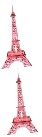 SAFIGLE 2St Mini-Rätsel für Kinder 3D-Puzzle-Turm Kinder 3D-Puzzle Kinderpuzzle Spielzeuge Spielset aus Holz Eiffelturm-Puzzle Gebäude-Puzzle-Spielzeug Schreibtisch Suite Uhr Modell Bambus