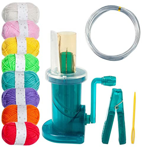 Embellish-máquina de tejer a mano, cuerda de tejer hilo de hilo, carrete de máquina de tricotina, accesorios de costura, máquina de tejer de 48 agujas para adultos, accesorios, adaptador tensor de