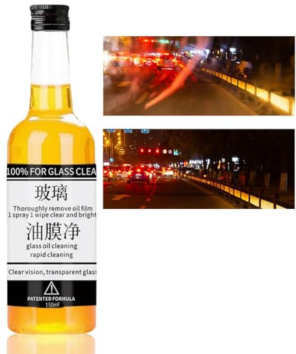 Glass Cleaner,150ml Oil Film Remover for Glass,Car Glass Oil Film Stain Removal Cleaner,Car Window Cleaner,Car Mounted Glass Oil Film Remover for Glass Spray,Invisible Glass Cleaner Spray