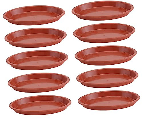 IWOWHERO 10st Ovales Tablett Keramik-blumentopf-tablett Tropfschale Für Pflanzen Ovale Tabletts Bonsai-Schalen Zimmerpflanzen Leben Drinnen Pflanzschale Topfpflanze Rot Steingarten Plastik
