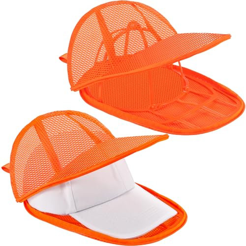 ZDDGNN Cap Wascher für Waschmaschine, Basecap Waschgestell, Klappbarer Hutablagen, Cap Halter für Geschirrspüler 2 Stück (Orange)