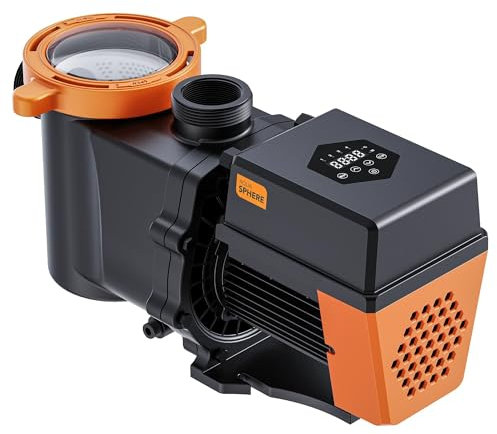 AquaSphere InverGreen Poolpumpe DG14 - Regelbare & Stromsparende Poolpumpe mit LCD-Display - 14 m³/h Förderleistung - Für Pools 20-40 m³ - Leise & Effizient, 600 Watt
