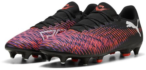 PUMA Unisex Future 8 Play MXSG Soccer Shoe, Black White-Glowing RED, 8.5 UK