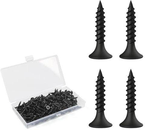 BOUMVID Vis Placo à Fixation Rapide M3.5 x 20 mm, 200 Pièces Vis Phosphatées Pour Plaque de Plâtre Sur Profilé en Acier Pour Cloisons Sèches, Vis Noires Tête en Trompette Pour Cloisons Sèches