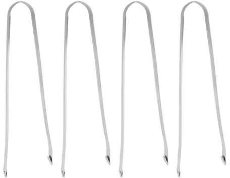 Hominas Pinces à Retourner les Saucisses pour Barbecue, 4 Pièces Pinces à Griller 38 cm avec Roulettes, Pince de Cuisine en Acier Inoxydable pour Cuisiner, Retourner, Barbecue
