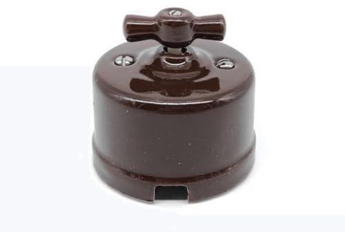 Conmutador de superficie de porcelana marrón, 2902020-MA, ideal para controlar iluminación en hogares y oficinas.