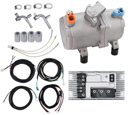 Ensemble De Compresseur Électrique A/C 12V 24V 48V For Climatisation Automatique, Voiture, Camion, Bus, Bateau, Tracteur, Atelier, Climatisation Automobile(S-24V)