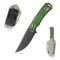 SDOKEDC DC53 Stahl Outdoor messer Feststehende Klinge G10 Griff mit Kydex Scheide Jagdmesser für Männer EDC Camping Survival (Schwarz+Grün)