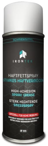 Motorrad Kettenspray - IRONTEK - 400ml | IT111 | 100% Synthetisch mit PTFE | Starke Haftung | O-X-Z Ring | -35°C bis 200°C | Filterfett mit starker Haftung, Spritzschutz, PTFE, wasserabweisend, O-X-Z-Ring, lange Lebensdauer