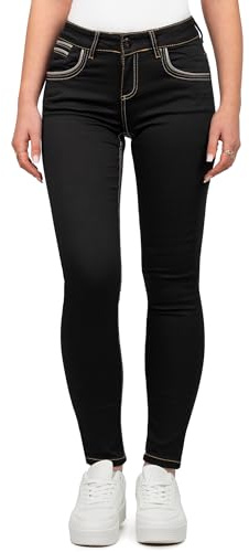 Cipo & Baxx Damen Jeans WD256-bans Schwarz W25/L32