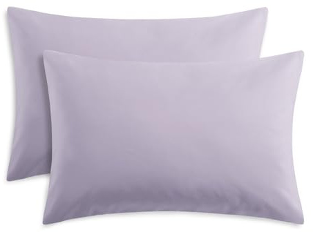 RUIKASI Lavender Pillow Cases 2 Pack - Purple Plain Pillowcases with Envelope Closure Breathable Premium Brushed Microfiber Set of 2 Pillow Covers Standard 50x75 cm