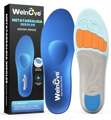 Solette Ortopediche per Metatarsali, Solette per Fascite Plantare con Supporto dell'Arco Plantare, Ideali per Neuroma di Morton, Metatarsalgia, Tallonite e Piede Piatto-Donna 43-46 | Uomo 41-44