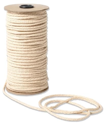 IPEA Corda Macrame Cotone Naturale – 4 mm x 100 Metri – [ Made in Italy ] – Rotolo Super Lungo – Filo da Cucito per Lavorazioni Artigianali, Decorazioni, Arazzi e Tende - Filato