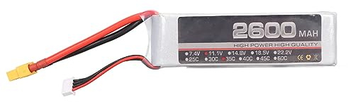 Mtlavishness Batterie Lipo 11,1 V 35 C 2600 mAh 3S RC pour Drone de Course FPV, quadricoptère, hélicoptère, Avion, Bateau RC, modèles RC avec connecteur XT60, Haute Performance de (XT60)