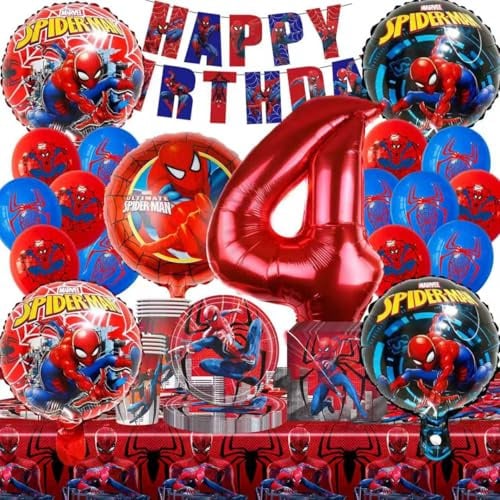 92pcs Deko Geburtstag Kinder, Party Deko, Kinder Partygeschirr Set Tischdeko für Kindergeburtstag Mottoparty