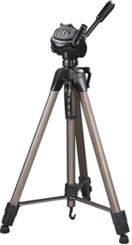 Hama | Trípode para Cámaras de Foto o Video (Star 63, Ligero, Estable, con Bolsa para su Transporte) Dorado y Negro