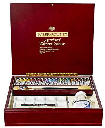 Daler Rowney Artists' Luxury Large Watercolour Box Set 20 x 5ml Colours | Assorted Colours, Complete Professional Watercolour Set, For Professional Artists