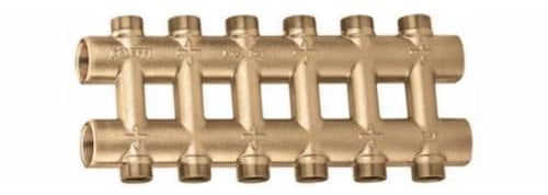Caleffi COLLETTORE COMPLANARE FUSO MONOBLOCCO - 3/4 8+8 deriv.