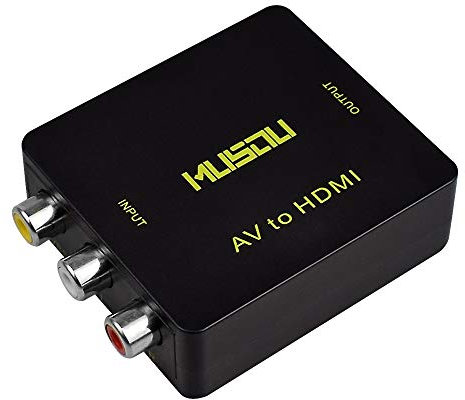 AV a HDMI Convertidor,Musou Compuestas AV a HDMI Video Audio Convertidor de carga USB Soporte 720p/1080p para PS4 PS3 PC box TV STB VHS.
