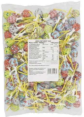 Haribo Maopop Best Mix Refill, Lecca Lecca Lollipop, Gusto Frutta E Cola, Ideali Per Feste E Dolci Momenti Di Relax - 150 Pezzi [1950 gr]