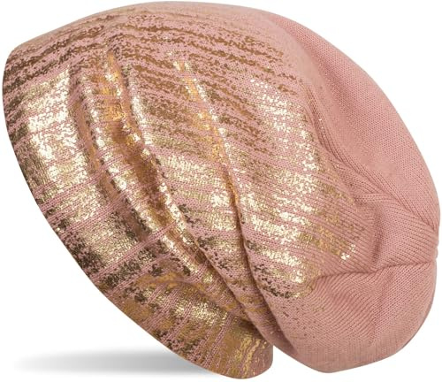 styleBREAKER Unisex Beanie Mütze Metallic Fleece Futter 60cm | Slouch Longbeanie. elastisches Material. Bundweite 26cm. Höhe 28cm. Einheitsgröße. winterfest. weiche Haptik.