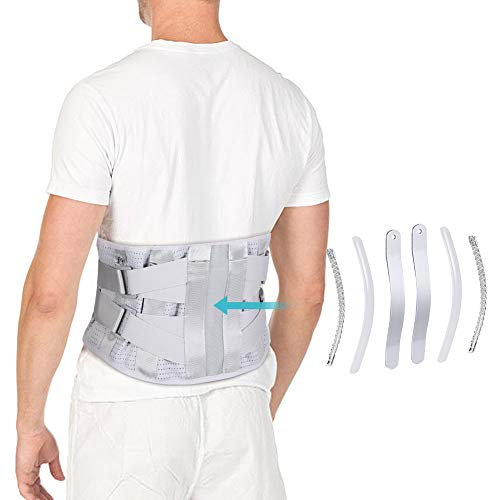 Lendenwirbelsäule Stützgürtel, zum Lendengurt Bandscheibenvorfall, LWS Stützgürtel Rückenstützgürtel Orthopädisch Lendenwirbelstütze Gürtel Rückenbandage mit gebogenen Aluminiumstreifen Ischias