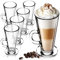 KADAX Latte Macchiato Bicchieri, 260 ml, Set di 6, Bicchieri con manico, Bicchieri in Vetro, Bicchieri da Tè, Bicchieri da Cappuccino, Tazzine da Caffè Vetro