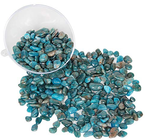 Orientrea Mini Pierres polies de Apatite Bleue Crystal, Apatite Bleue Naturel de 500 g, Petite Passée Chips écrasé Pierre Guérison Reiki Cristal Bijoux Décoration de la Maison
