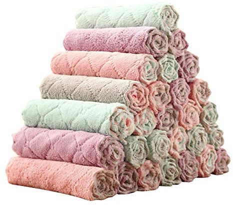 Zcooooool Paños de Cocina Paquete de 5 paños de Limpieza de Microfibra Toallas de Cocina absorbentes Suaves sin Pelusa Paño de Limpieza del hogar Ventanas para el hogar Oficina Tienda