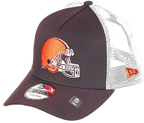 New Era Cleveland Browns NFL White Mesh Trucker 9Forty A-Frame Trucker Cap - One-Size