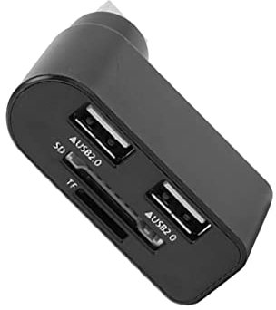 USB Extender, 2‑Port Small Date HUB 480Mbps with Memory Card Port for Hard Drives for Wireless Mice for Cameras for Card Reader