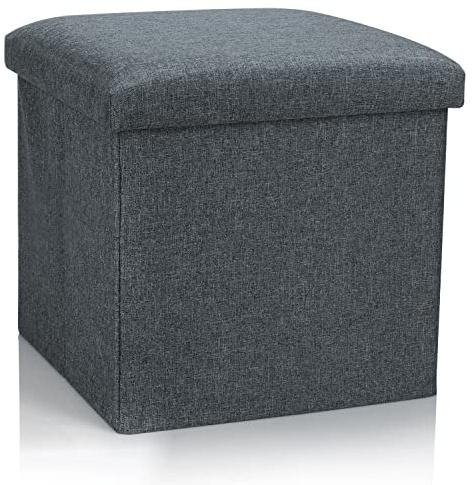 com-four® Faltbarer Hocker - Sitzhocker mit Stauraum - Aufbewahrungsbox zum Sitzen - 40 L