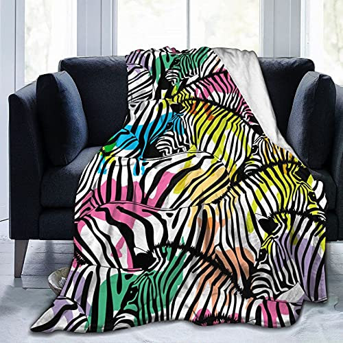 Bunte Zebra Flanell Fleece Decke, Weiche Warme Decken Tagesdecke/Bettdecke/Bettlaken 200x150cm